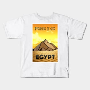 Pyramids Of Giza Retro Poster Kids T-Shirt